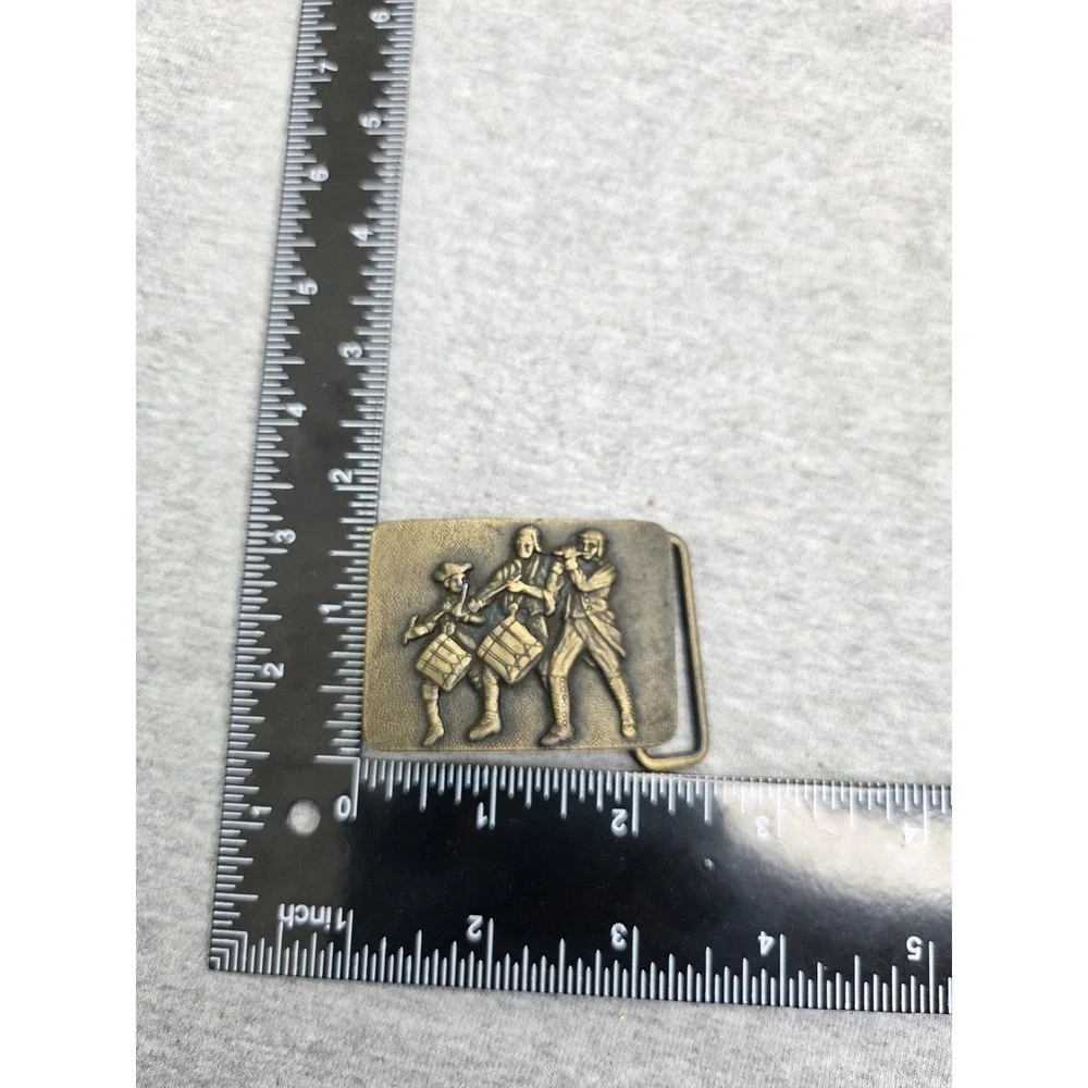 Solid Brass American Revolution 1776 Independence Belt Buckle Patriotic USA